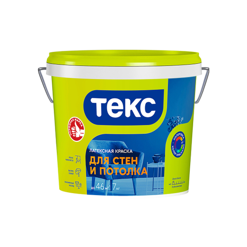 Краска в/д для стен и потолков латексная Универсал интерьерная 7кг ТЕКС