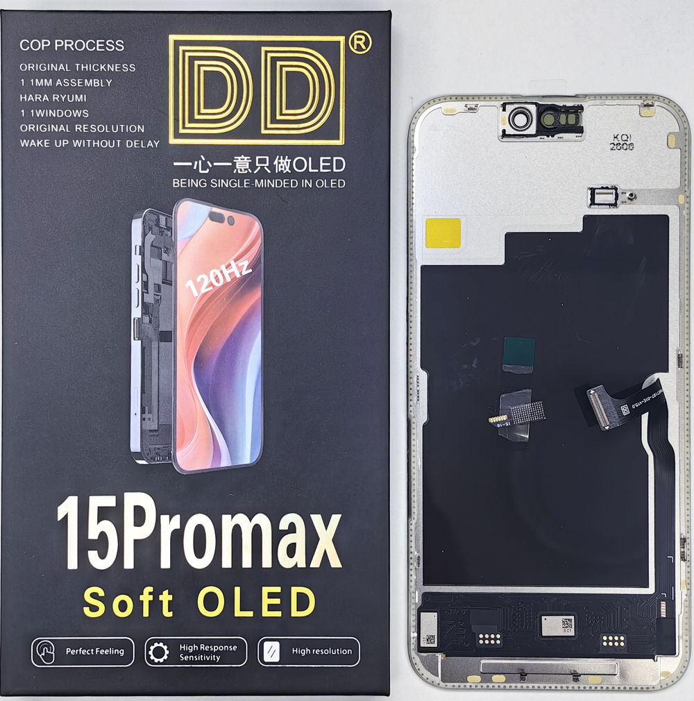 Дисплей iPhone 15 Pro Max Soft OLED; 120Hz; бренд DD