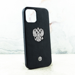 Солидный чехол iphone с гербом России купить - Euphoria HM Premium - натуральная кожа, ювелирный сплав