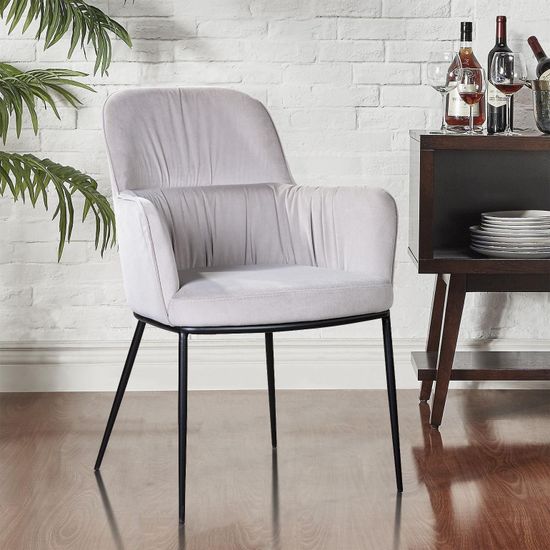 Стул с подлокотниками Barkley микровелюр цвет серый