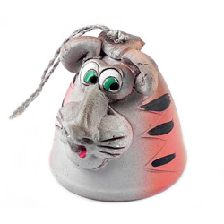 Колокольчик "Тигр" керамика, янтарь