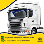 Ламбрекен с косынками Scania (флок, синий, белые шарики)