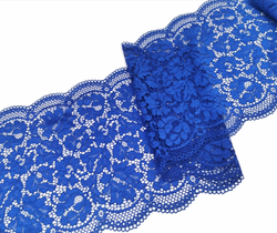 Эластичное кружево, 22 см, синее с переливом, (Арт: EK-2200), м