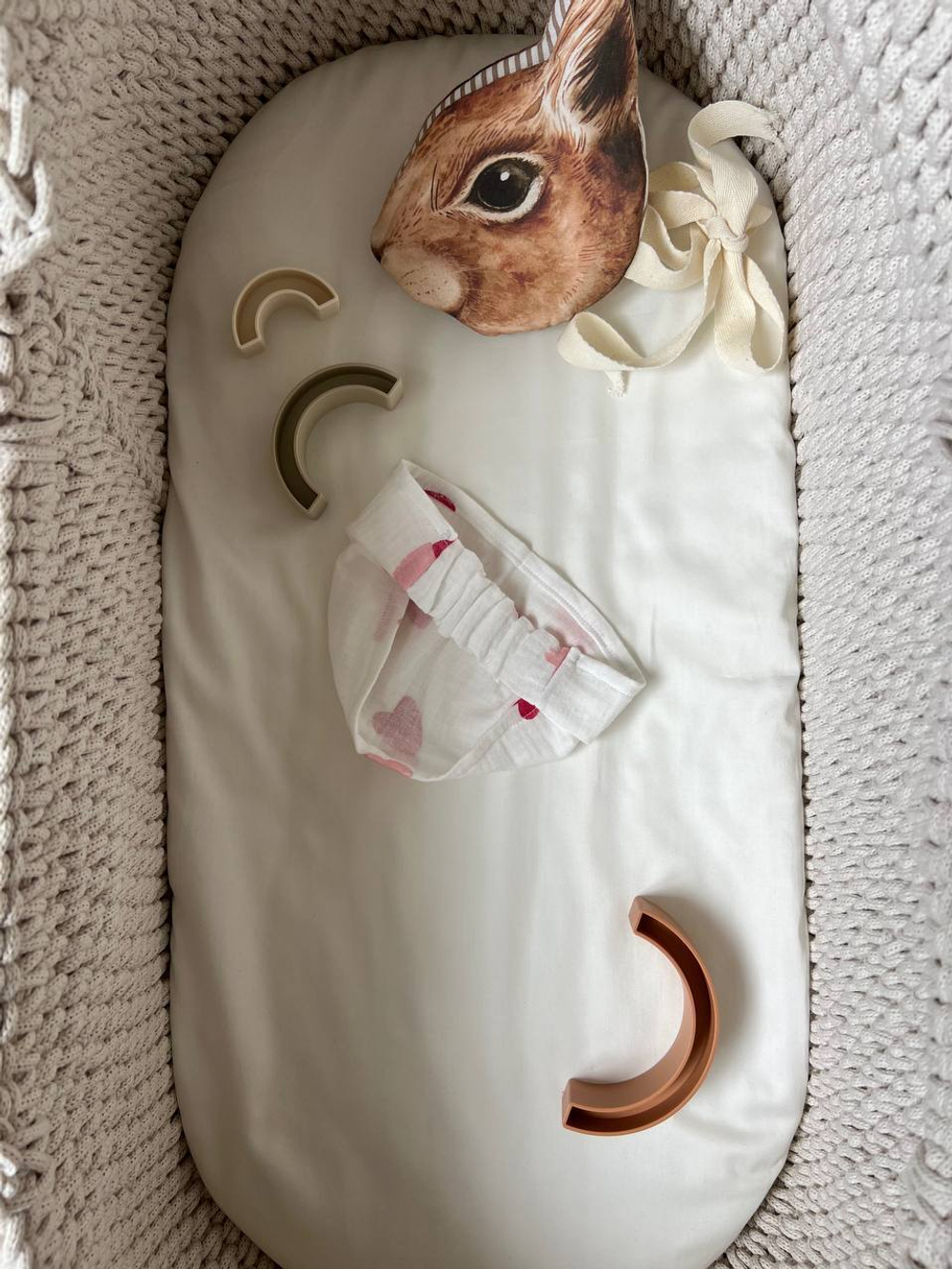 Косыночка из муслина, сердечки