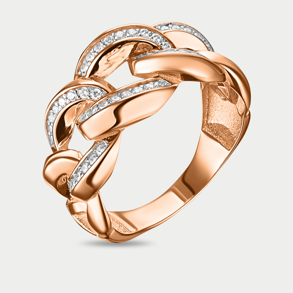 Кольцо для женщин из розового золота 585 пробы с фианитом (арт. 01-10101-2315)