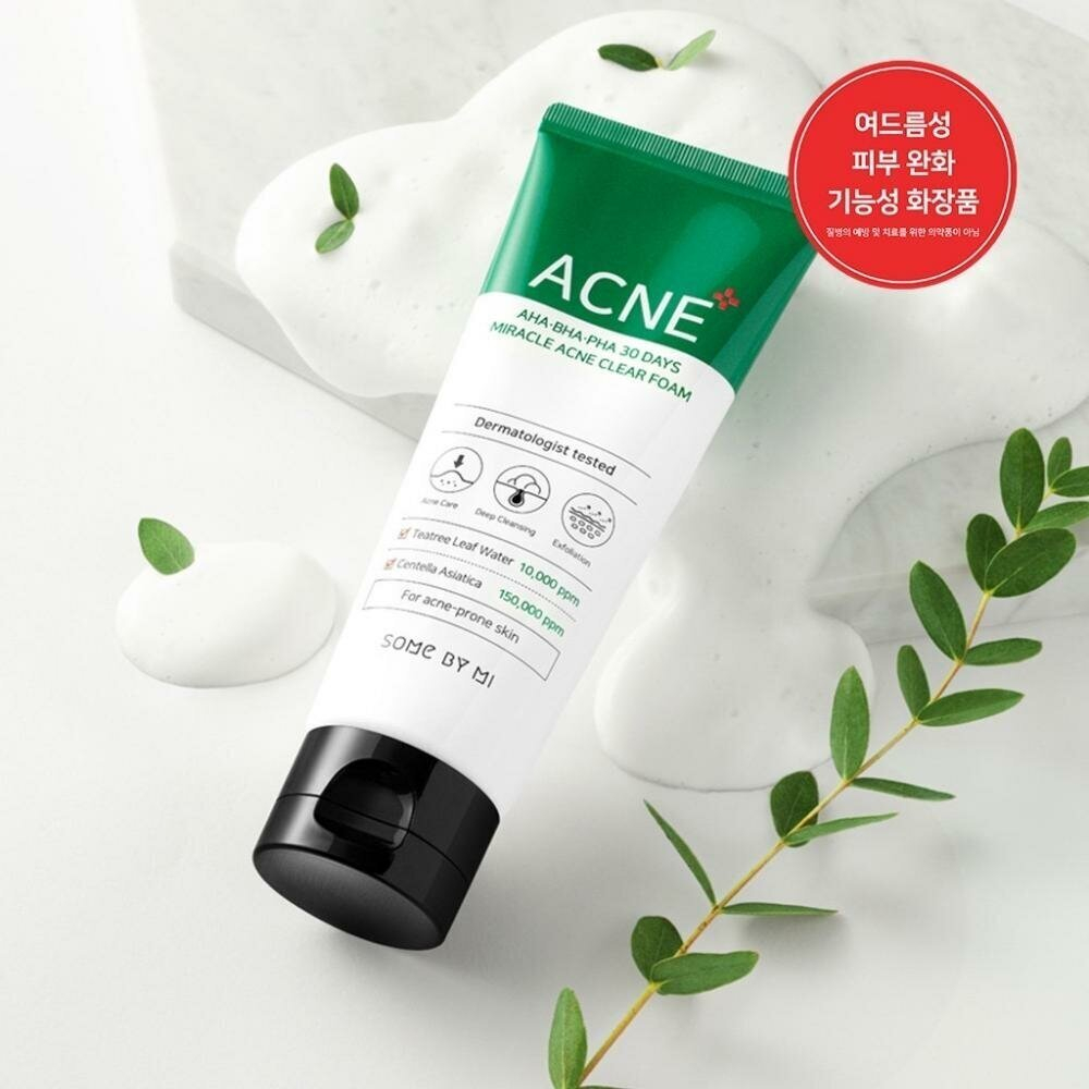 Some By Mi очищающая пенка AHA-BHA-PHA 30 days miracle acne, 100 мл, 120 г