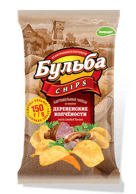 Чипсы "Бульба" 150г. Деревенские копчёности