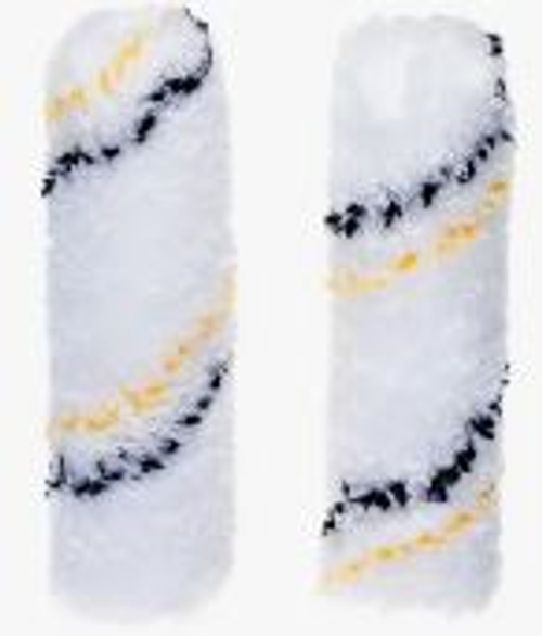 Ролик-мини Микрофибра  Бел. с жел-чёр пол. 100мм   в упак. 2шт  ворс 9мм  mini  /250-0100