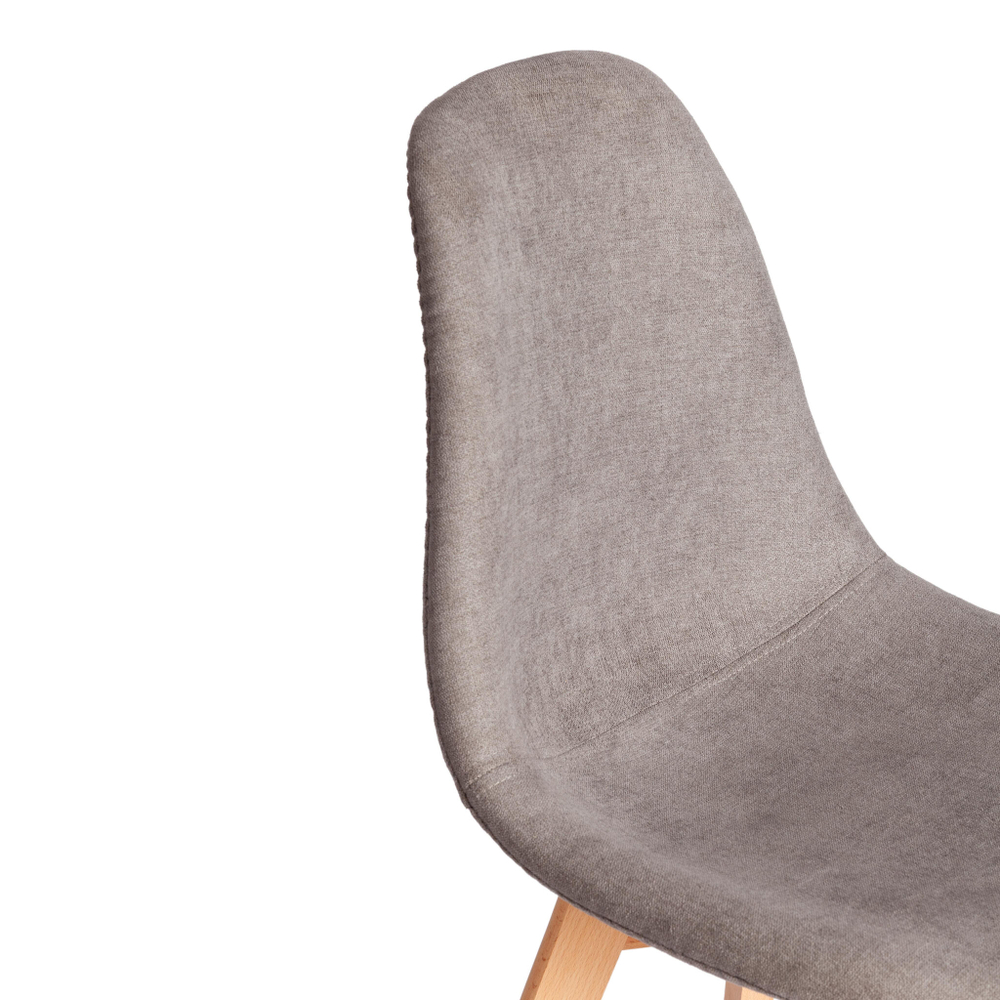 Стул CINDY SOFT (mod. C1021F1-1) фактурный велюр/дерево бук, 55 х 48 х 83 см, Серый LY1701-26 / натуральный