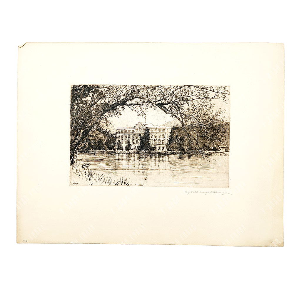 Генрих Фердинанд Австрийский. Замок Леопольдскрон. Офорт. Зальцбург. 1920-е гг.