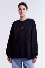 Лонгслив Гербарий Мак Черный