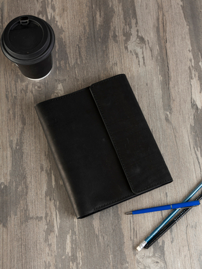 Блокнот из кожи "Классика" А5. Цвет: черный