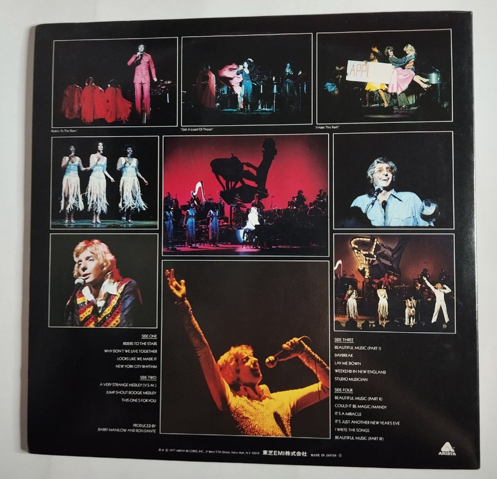Винтажная виниловая пластинка LP Barry Manilow Live (Japan 1977) (No Obi)