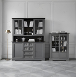 Шкаф-витрина деревянная Лэйквью 103х41х139 см, сервант с 2 раздвижными дверями из массива сосны