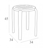 Табурет пластиковый Siesta Contract Tom 45, темно-серый