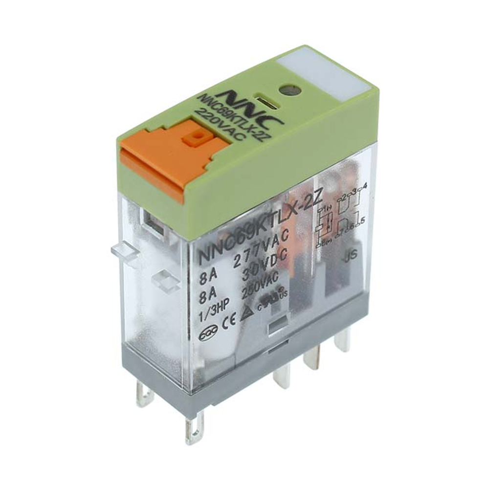 Электромагнитные реле 2 контакта, 220VAC, 8A (20 шт.)