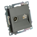 Розетка TV + компьютерная RJ-45 (механизм), серия Катрин, графит, GLS00-7106-06 49417