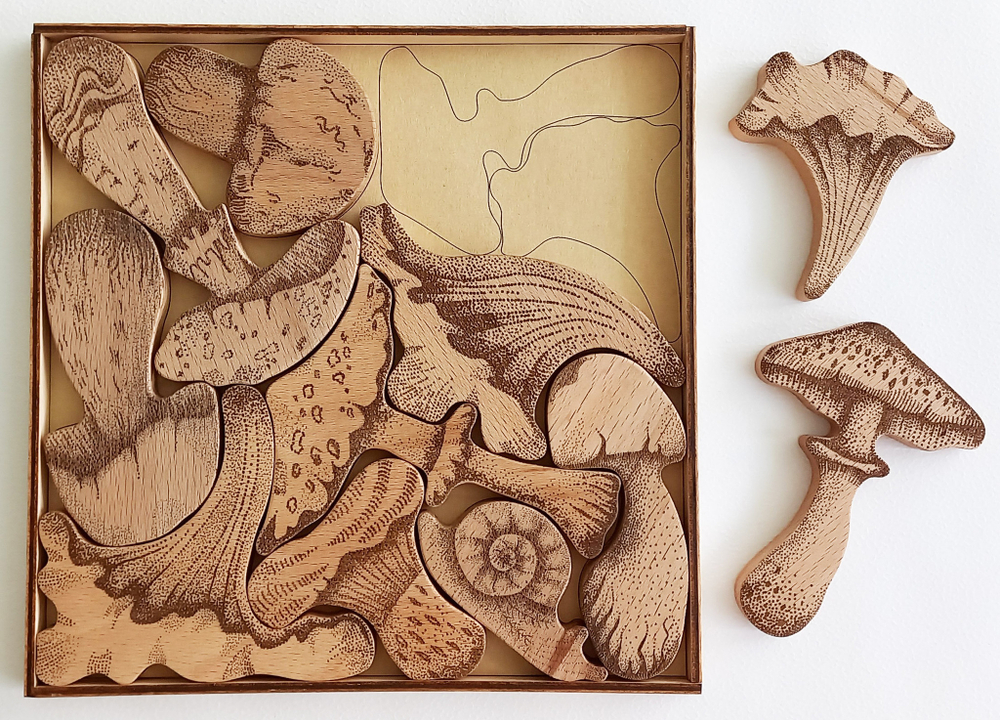 Деревянный пазл Грибы