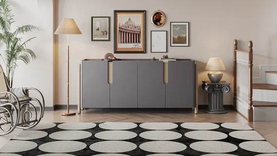 Комод Basic 4 двери ширина 180 см (серый)