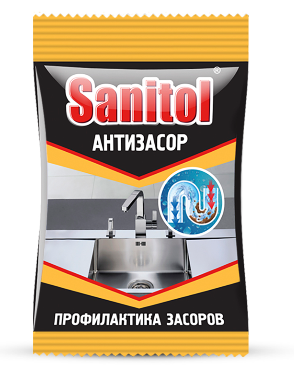 Средство для чистки труб от засоров Sanitol Антизасор, 90 г