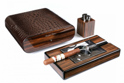 Настольный набор сигарных аксессуаров Gentili SET-SV20-Croco-Dark