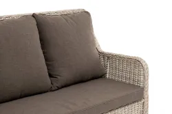 "Гляссе" диван трехместный из искусственного ротанга, цвет бежевый