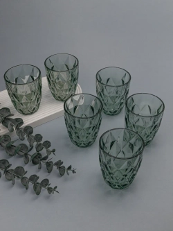 Набор стакан-тумблер для виски, 260 мл. 6 шт. Зеленые