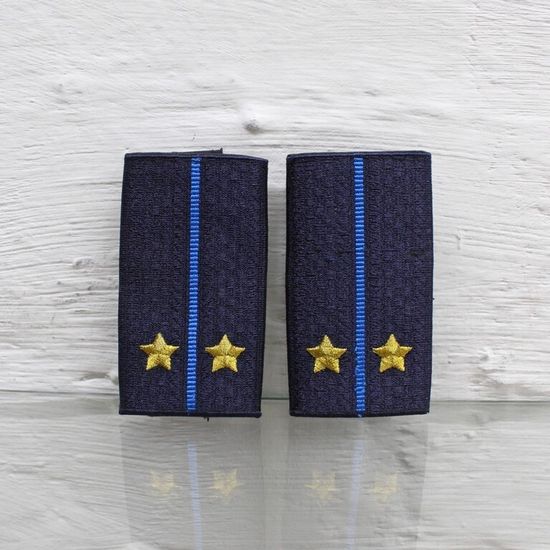 Фальшпогоны вышит. "Юстиция МВД" нов\обр иссиня-чёрные (Лейтенант)