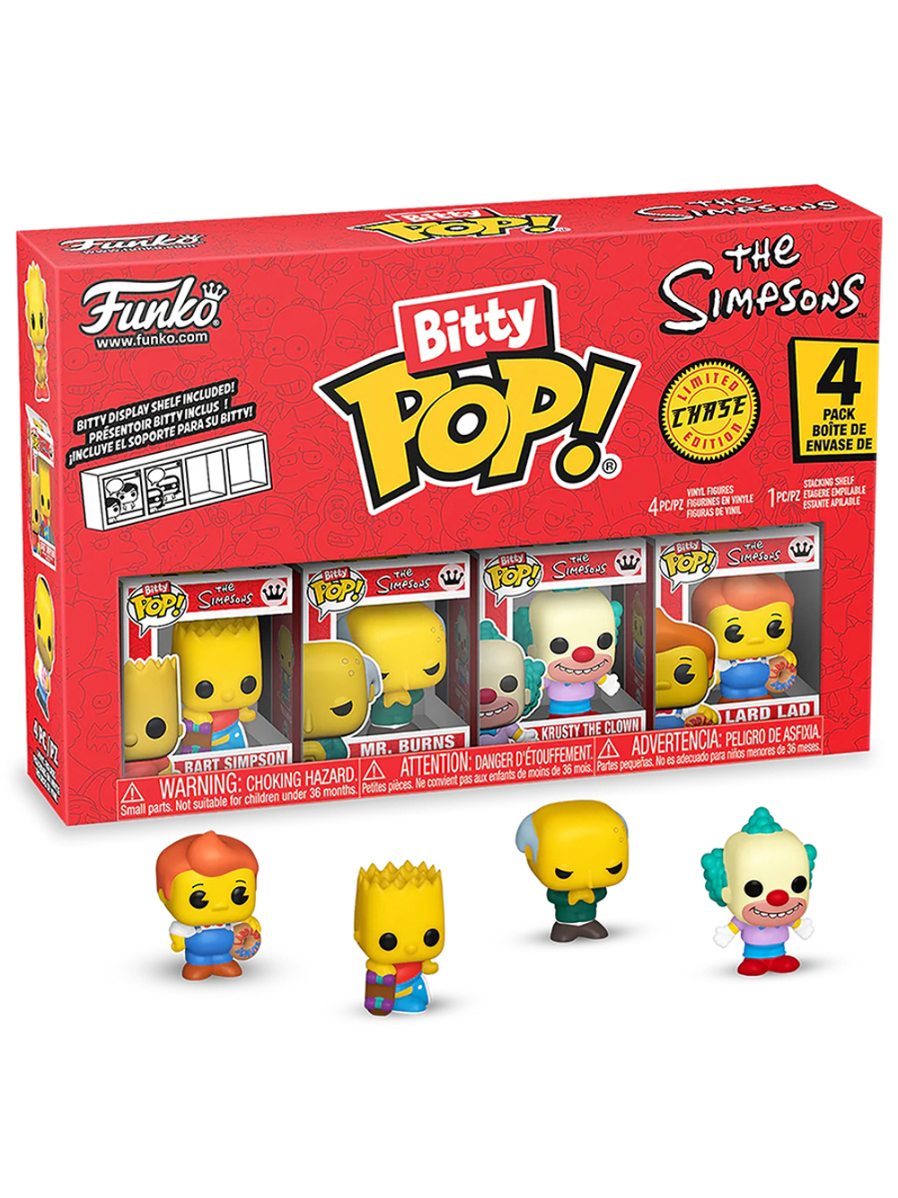 Фигурка Funko Bitty POP! Simpsons Bart+Mr. Burns+Krusty+Сhase (1 of 4) 4PK 85707