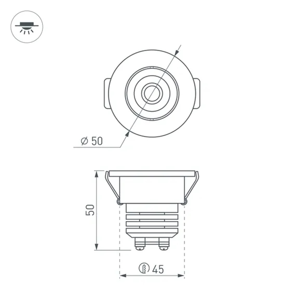 Светодиодный светильник LTM-R50WH 5W Day White 25deg (Arlight, IP40 Металл, 3 года) 020755