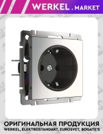 Розетка с заземлением (глянцевый никель) W1171002