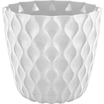 Горшок для цветов InGreen Wave с дренажной сеткой и съемным поддоном 0,65л,D115мм,белоснеж
