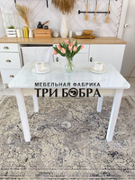 Стол стеклянный раздвижной Белый