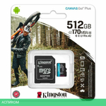 Карта памяти Kingston SecureDigital Micro 512Gb SDXC Canvas Go Plus 170R Class 10 UHS-I U3 V30 A2 + переходник (SDCG3/512GB)