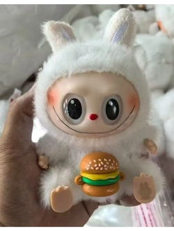 Мягкая игрушка Лабубу белый с Бургером