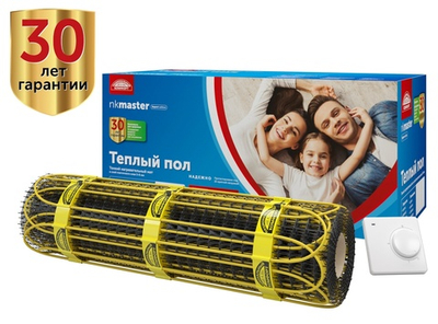 Электрический теплый пол "Национальный комфорт" 2НК "Мастер" нагревательный мат с терморегулятором