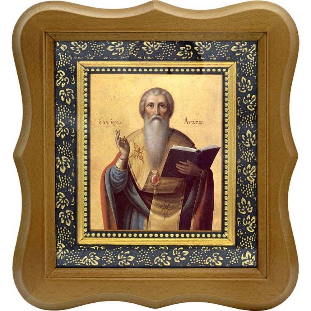 Антипа Пергамский, епископ священномученик. Икона на холсте.