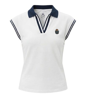 Женское теннисное поло Monte-Carlo Country Club MCCC V-Neck - white