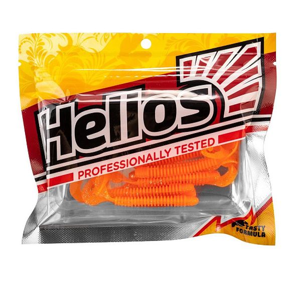 Твистер Helios Credo Long Body 2,95"/7,5 см Orange & Sparkles 12шт. (HS-9-022)