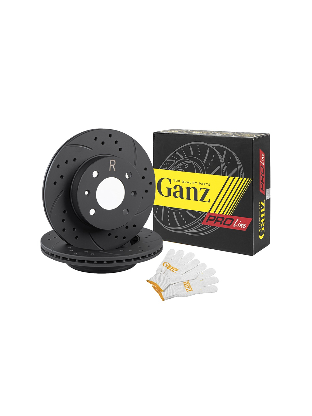 Диск тормозной передний перфорированный PRO-LINE с покрытием комплект HYUNDAI I10/KIA PICANTO /VENT D=241MM GANZ GIJ10069S