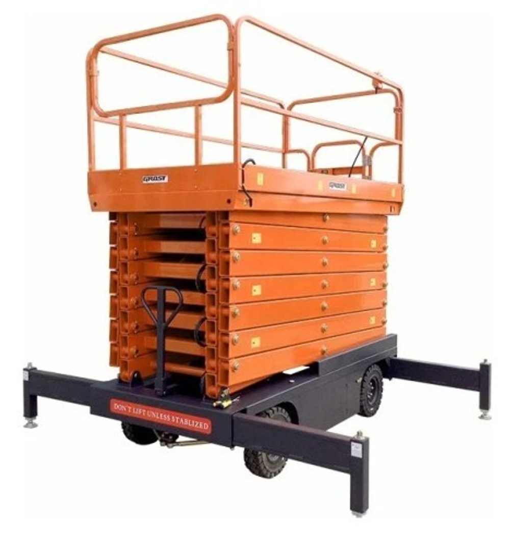 Несамоходный подъемник ножничного типа GROST Tower 500-11 АС с выдвижной платформой 212589