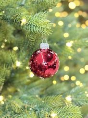 Стеклянный шар Лошадка 60 мм., красный, стекло, Ёлочка (С29-1/2)