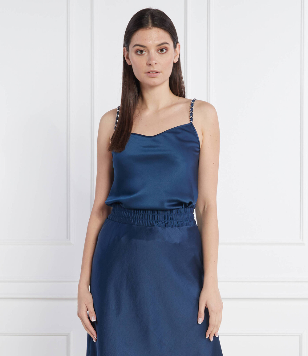 сатиновый топ cermila HUGO - темно-синий(50484569)