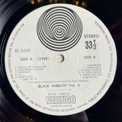Винтажная виниловая пластинка LP Black Sabbath Vol 4 (Japan 1972) (No Obi) Snowblind (Big Swirl)