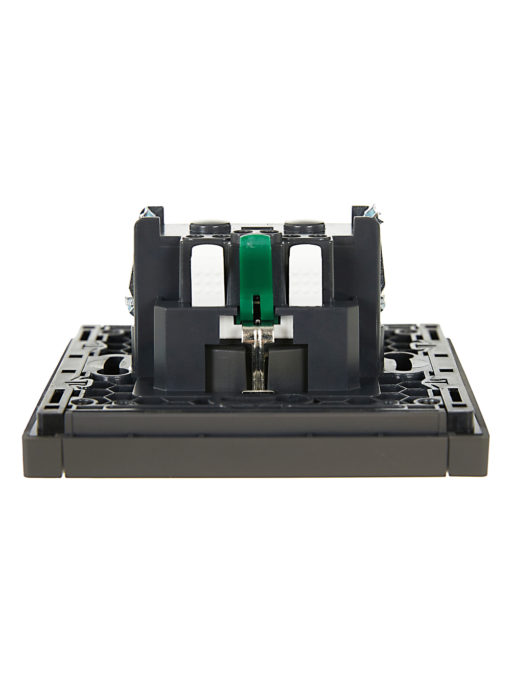 FORTE&PIANO Розетка 1-местная с заземлением с защитными шторками безвинтовое крепление 16А FP313 серый IEK