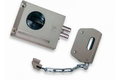 Замок Рязань накладной ЗНД-1АК серый правый с цепочкой 86700 (20)