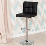 Стул барный BARBER (mod. KY711D) металл/экокожа, 43*50*92-103 см, черный/хром