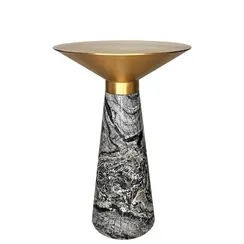 Журнальный столик Iris, Ø45х60 см, мрамор, латунь