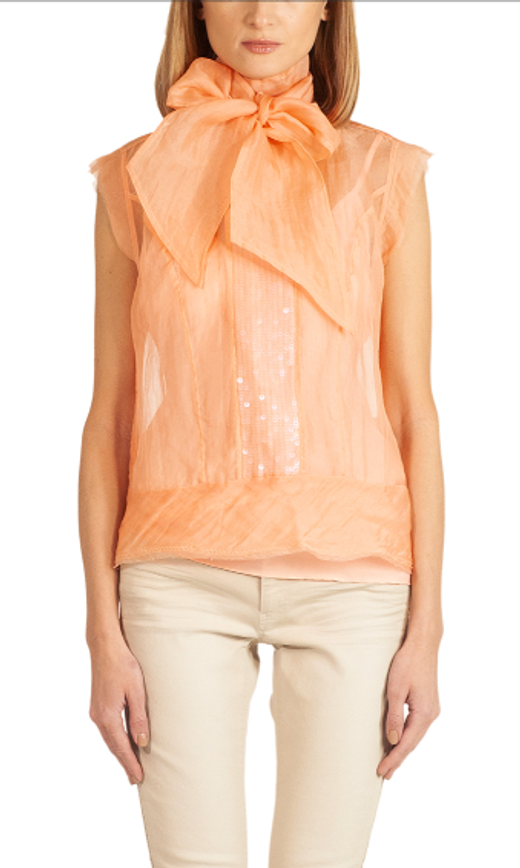 Блуза из шелка с декоративной отделкой