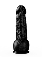 Реалистичный чёрный фаллоимитатор на присоске - 17,8 см. (Цвет: черный)